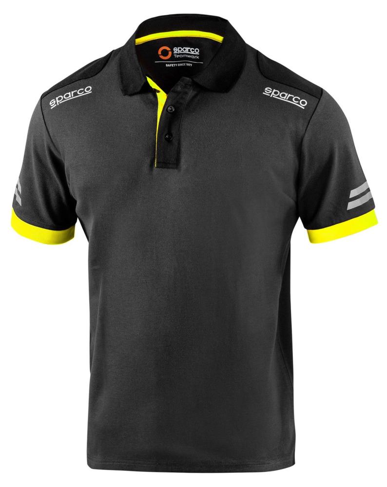 Mechanické pólo tričko SPARCO Tech, šedé / žlté