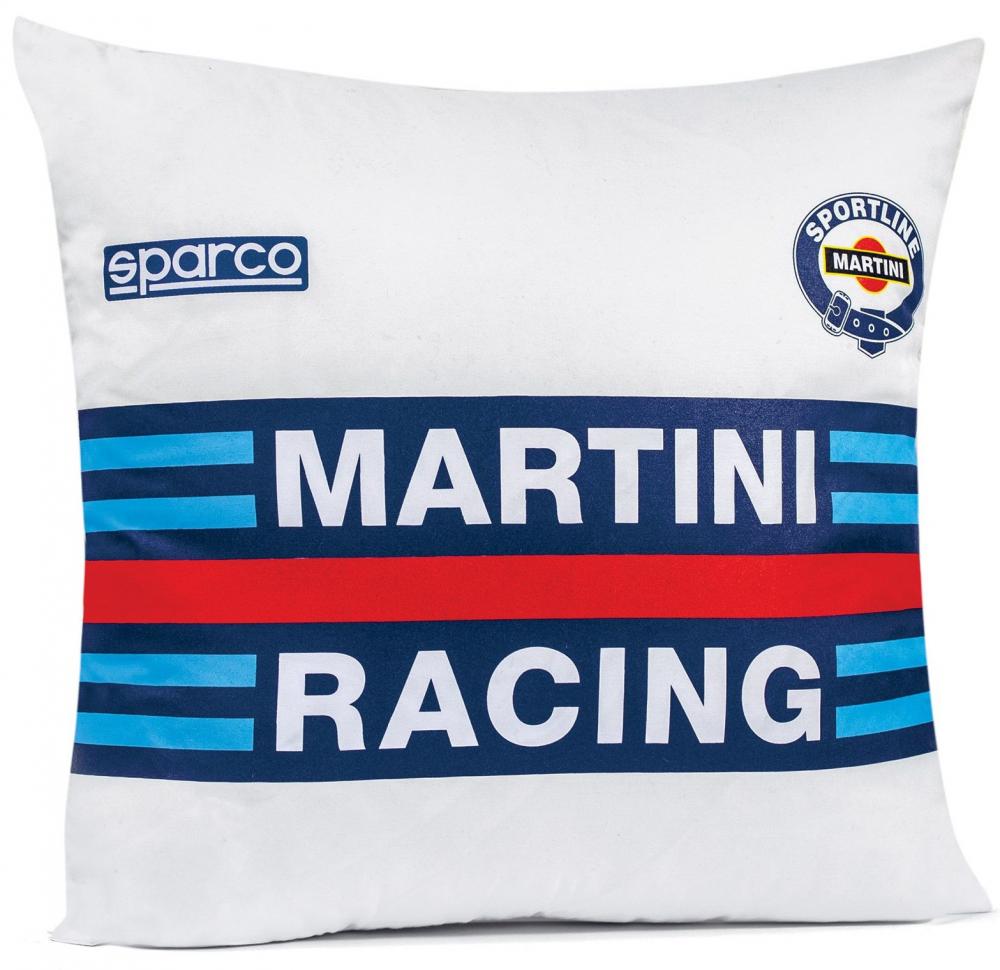 Dekoračný vankúš SPARCO MARTINI Racing, biely