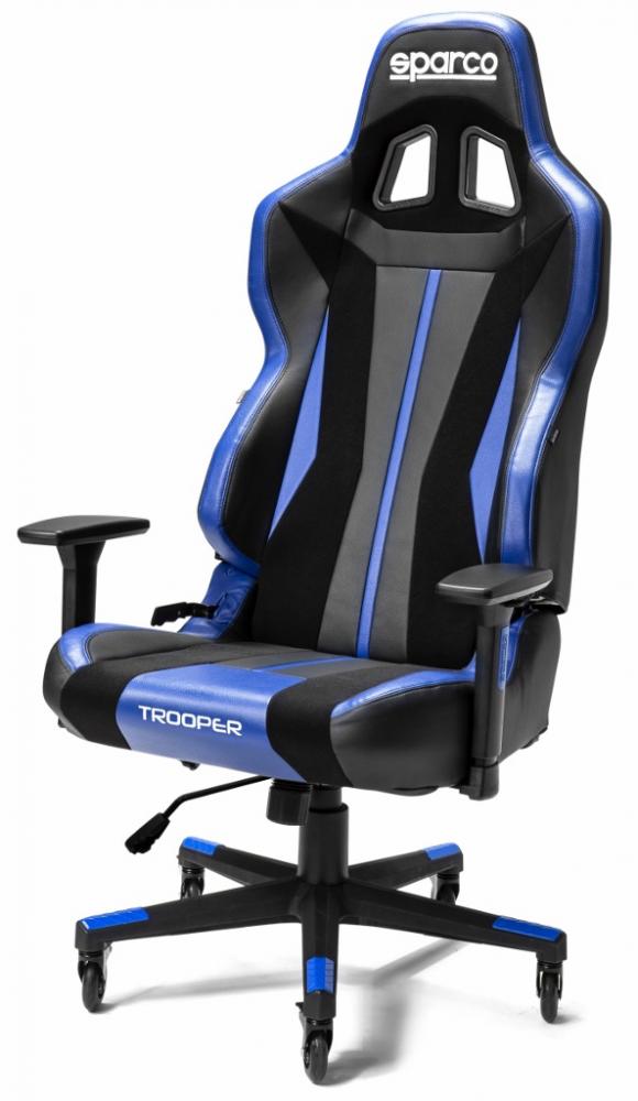Kancelárska stolička SPARCO TROOPER, čierna-modrá