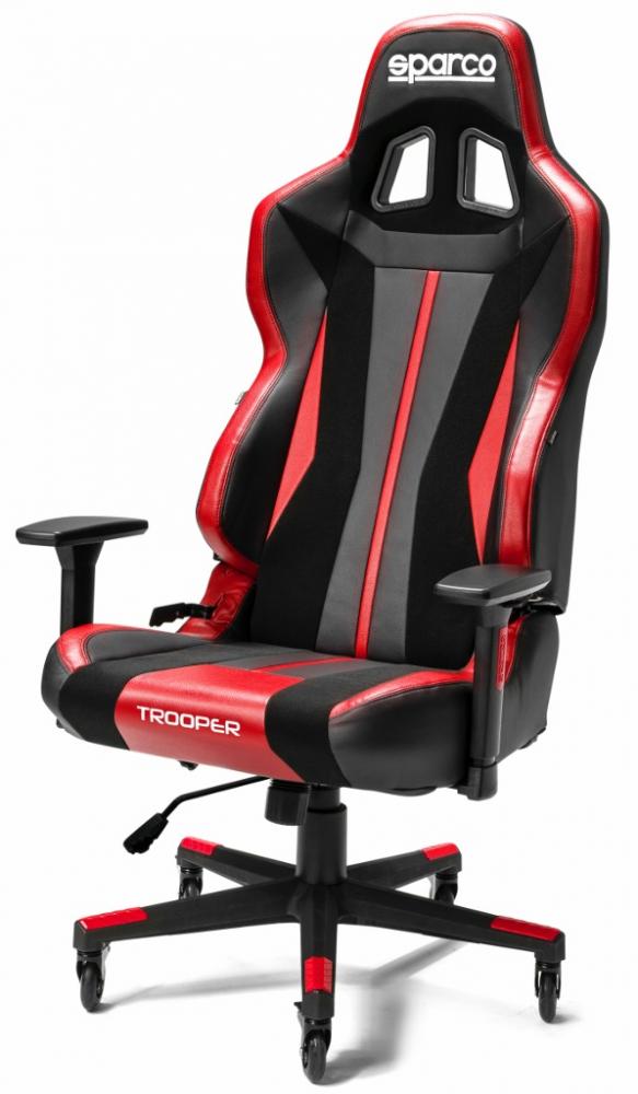 Kancelárska stolička SPARCO TROOPER, čierna-červená