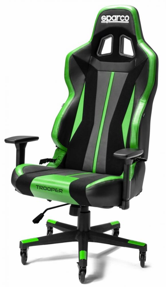 Kancelárska stolička SPARCO TROOPER, čierna-zelená